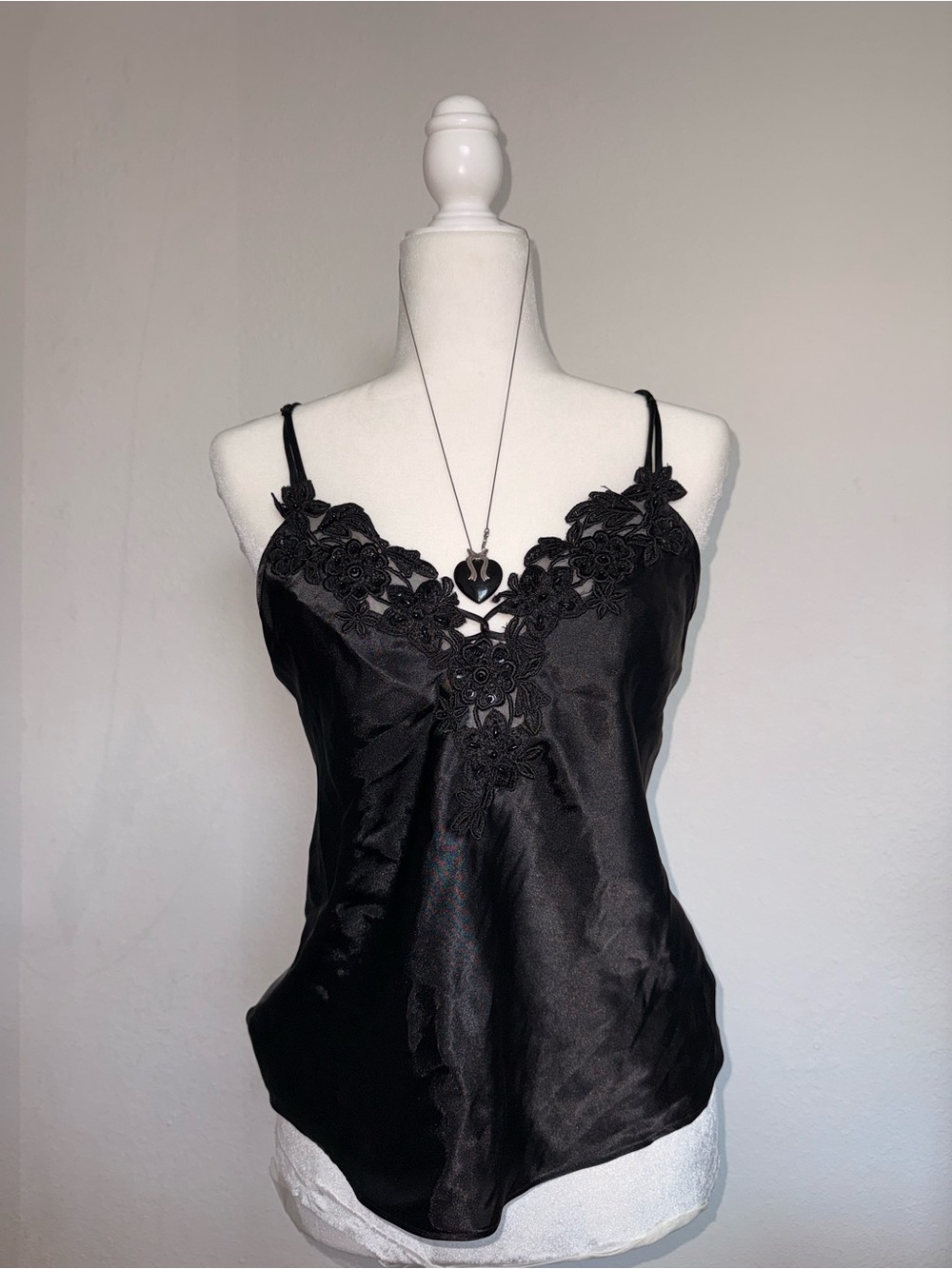 143. Vintage Expressions by California Dynasty black  cami size small